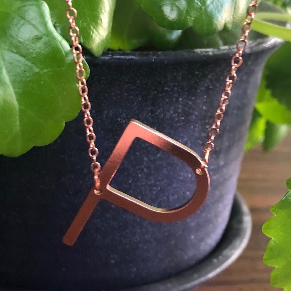 P Initial Pendant Necklace